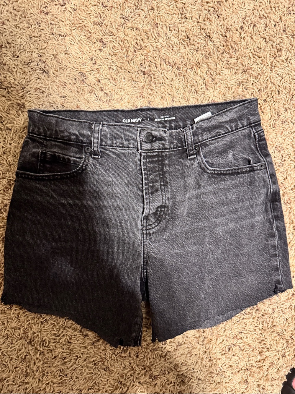Old Navy Black High-Rise Slouchy Straight Jeans